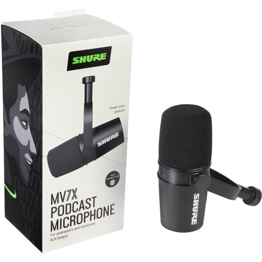 Shure MV7X XLR Micrófono Profesional para Podcast y Grabaciones