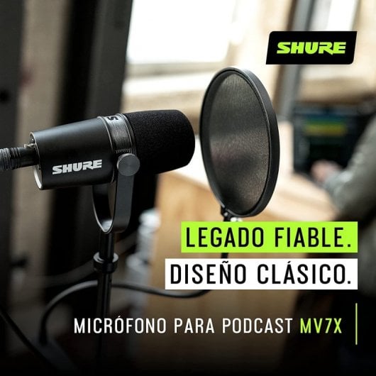 Shure MV7X XLR Micrófono Profesional para Podcast y Grabaciones
