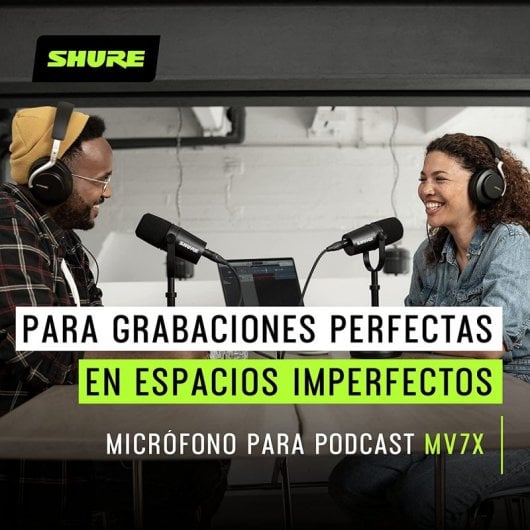 Shure MV7X XLR Micrófono Profesional para Podcast y Grabaciones