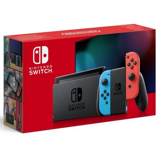 Nintendo Switch Azul Néon Vermelho Néon + Mario Party Superstars + Stickers