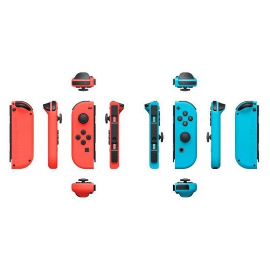 Nintendo Switch Azul Néon Vermelho Néon + Mario Party Superstars + Stickers