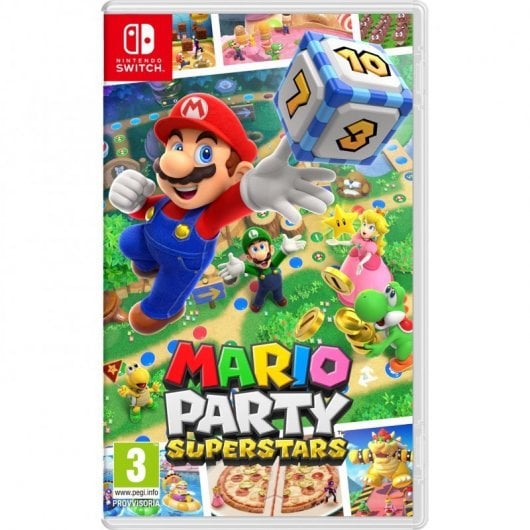 Nintendo Switch Azul Néon Vermelho Néon + Mario Party Superstars + Stickers