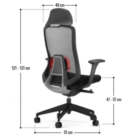 Spacio Asmara Silla de Oficina Blanca/Negra