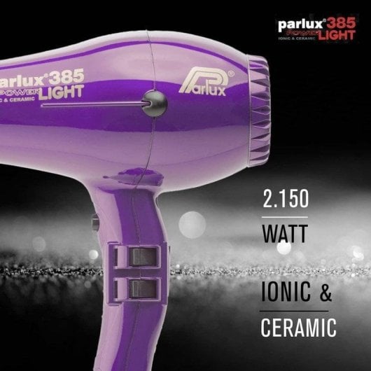 Secador de Cabelo Profissional Parlux 385 Power Light 2150W 4 Temperaturas 2 Velocidades Iónico Violeta