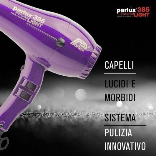 Secador de Cabelo Profissional Parlux 385 Power Light 2150W 4 Temperaturas 2 Velocidades Iónico Violeta