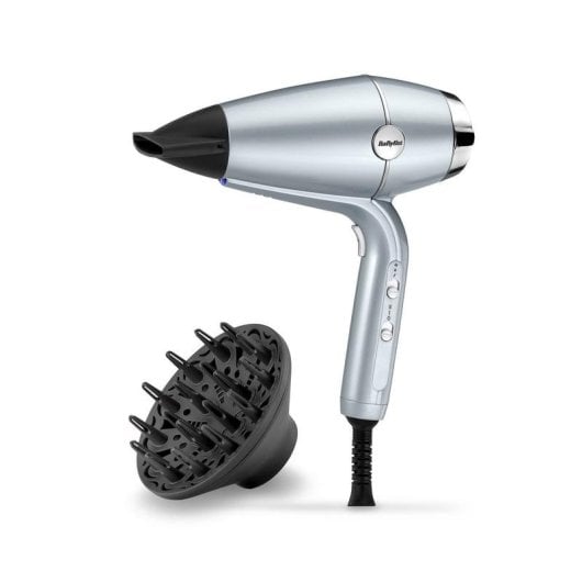 Ionen Föhn BaByliss D773DE Hydro Fusion 2100W 3 Temperaturstufen 2 Geschwindigkeiten Zubehör Metallic