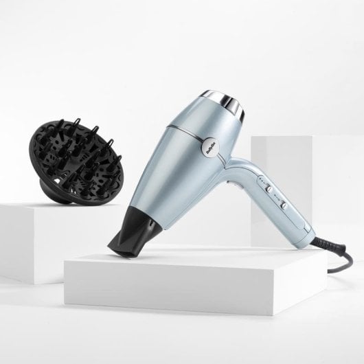 Ionen Föhn BaByliss D773DE Hydro Fusion 2100W 3 Temperaturstufen 2 Geschwindigkeiten Zubehör Metallic