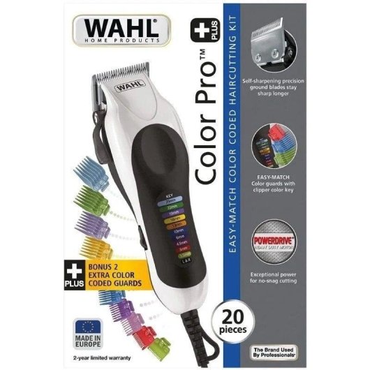 Tagliacapelli Professionale Wahl ColorPro Plus con Cavo 10 Pettini 1-25mm Lame Autoaffilanti
