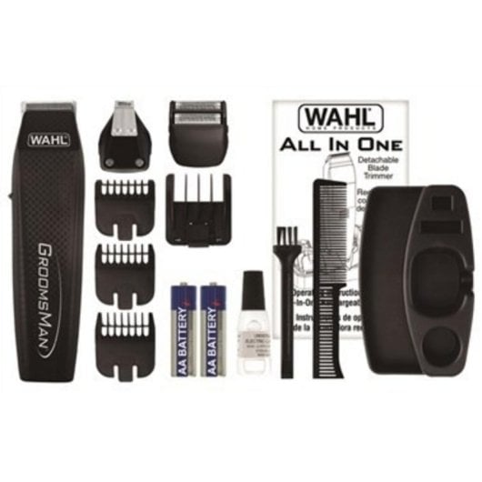 Tagliabarba Wahl Groomsman All In One con lame autoaffilanti 9 lunghezze a batteria