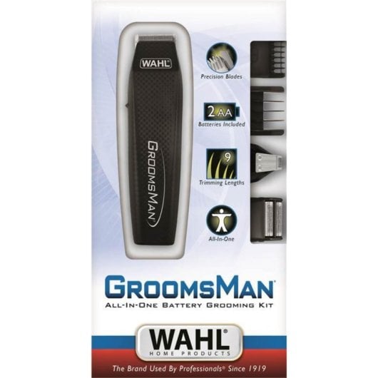 Tagliabarba Wahl Groomsman All In One con lame autoaffilanti 9 lunghezze a batteria