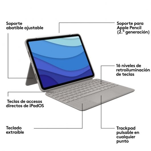 Custodia con tastiera Logitech Combo Touch Arena per iPad Pro 11" (1a/2a/3a/4a generazione)