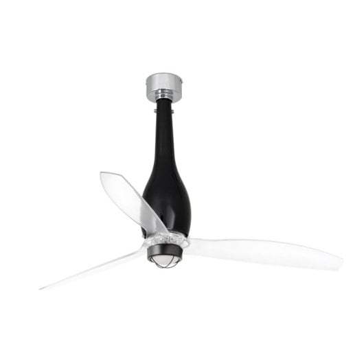 Faro Eterfan Ventoinha de Teto com Luz e Motor DC Preto Brilhante/Transparente