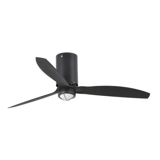 Faron Mini Tube Fan Ventoinha de Teto Smart com Luz LED e Comando Preto