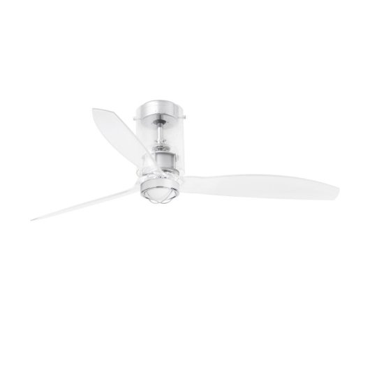 Faro Mini Tube Fan Ventoinha de Teto com Luz e Comando Transparente