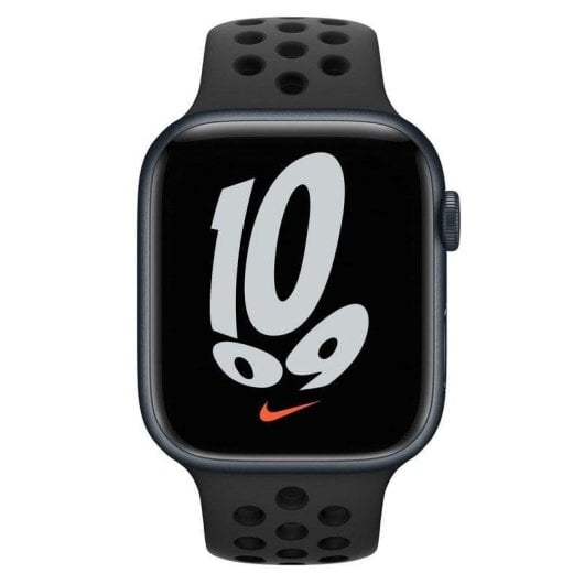 Apple Watch Series 7 Nike GPS 45mm Aluminio Medianoche con Correa Deportiva Antracita Negra