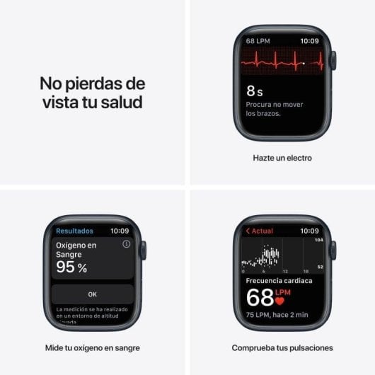 Apple Watch Series 7 Nike GPS 45mm Aluminio Medianoche con Correa Deportiva Antracita Negra