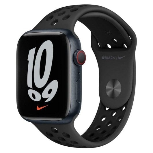 Apple Watch Series 7 Nike GPS + Cellular 45mm Aluminio Medianoche con Correa Deportiva Negra