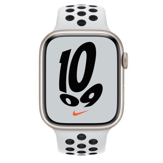 Apple Watch Series 7 Nike GPS + Cellular 45mm OLED Alluminio Bianco Estrella Cinturino Platino Nero Resistente Acqua IP6X SpO2 Cardiofrequenzimetro