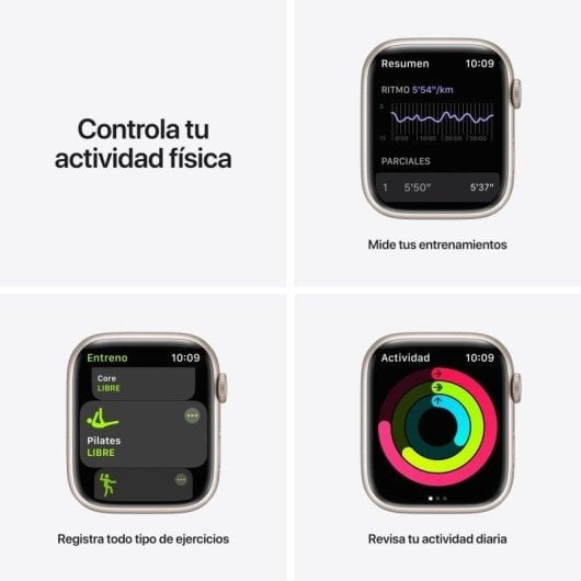 Apple Watch Series 7 Nike GPS + Cellular 45mm OLED Alluminio Bianco Estrella Cinturino Platino Nero Resistente Acqua IP6X SpO2 Cardiofrequenzimetro
