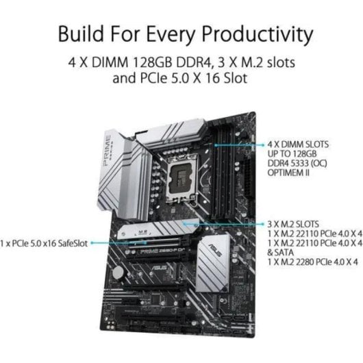 Placa Base ASUS PRIME Z690-P D4 Intel Z690 LGA 1700 DDR4 ATX 2.5GbE Thunderbolt 4