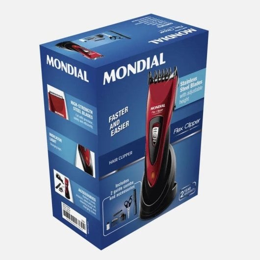 Haarschneider Fabrilamp MON-CR-04 Kabellos 60min 2 Aufsätze Edelstahlklinge Rot