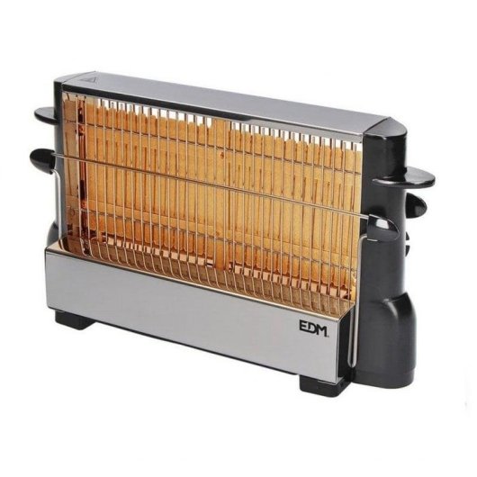 Verticale broodrooster EDM 4 sneetjes 700 W roestvrij staal zwart en zilver
