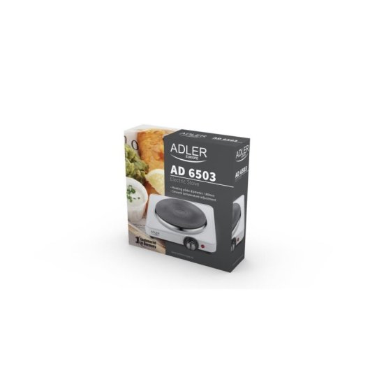 Cuisinière Électrique 1 Brûleur 1500W Blanche Adler