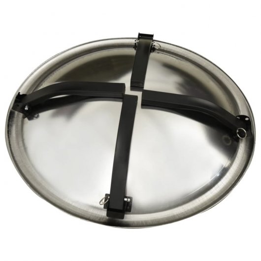 VidaXL brasero et barbecue 2 en 1 avec tisonnier acier inoxydable 56x56x49 cm