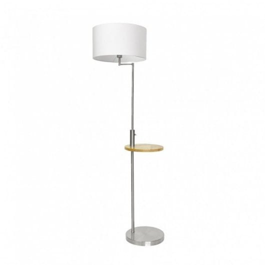 Fabrilamp Pie De Salón Sirio Con Conexión Usb 1xe27 Cromo Pantalla Blanca