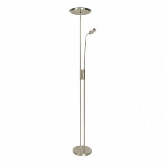 Fabrilamp Pie De Salón Antares 20w+7w 4000k Lector Cuero Regulable En Intensidad