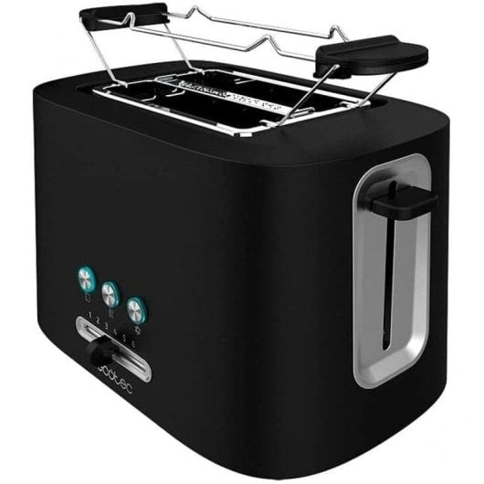 Tostapane Cecotec Toast&Taste 9000 Double 2 Fette 980W Nero Acciaio Inox