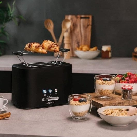 Tostapane Cecotec Toast&Taste 9000 Double 2 Fette 980W Nero Acciaio Inox