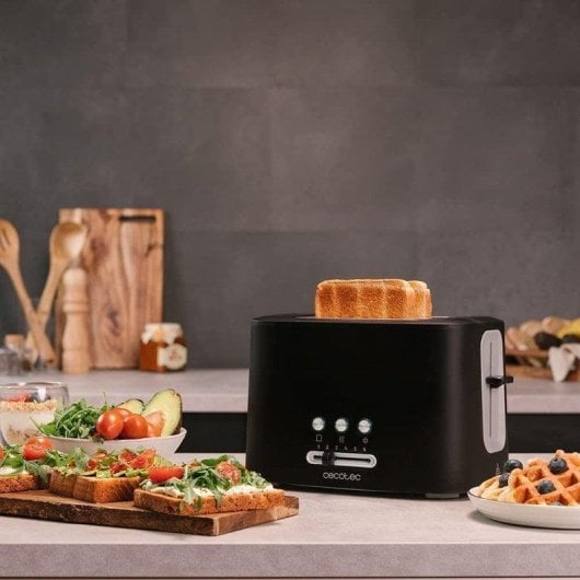 Tostapane Cecotec Toast&Taste 9000 Double 2 Fette 980W Nero Acciaio Inox