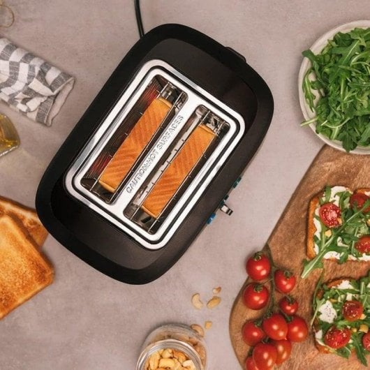 Tostapane Cecotec Toast&Taste 9000 Double 2 Fette 980W Nero Acciaio Inox