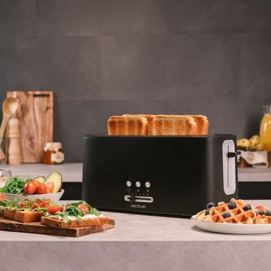 Cecotec Toast&Taste 16000 Extra Double Tostador 2 Rebanadas 1630W Negro