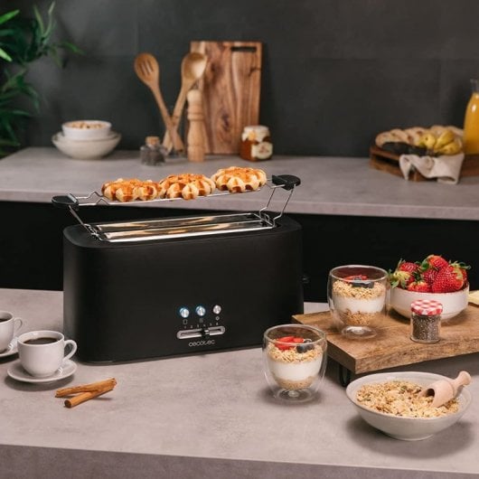 Cecotec Toast&Taste 16000 Extra Double Tostador 2 Rebanadas 1630W Negro