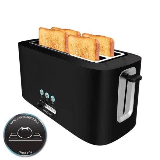 Grille-pain Cecotec Toast&Taste 16000 Extra Double 4 tranches 1630W Noir Inox
