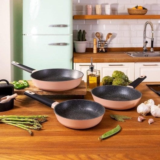 Bratpfanne Cecotec Polka Experience Bucket Gravity Set 18/22/26 cm Aluminium Teflon Rosa