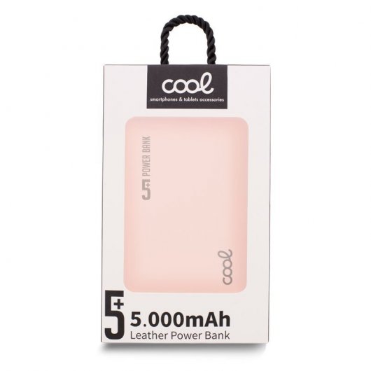 Cool Power Bank 5000 mAh Micro-USB Leather Rosa