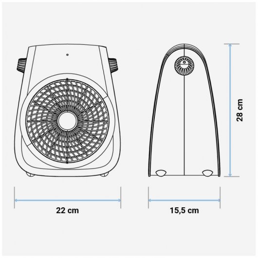 Universal Blue Termoventilador Vertical 2000W Negro