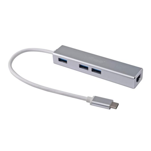 Base para Portátil Equip USB-C a USB 3.0 3 Puertos con Gigabit Ethernet