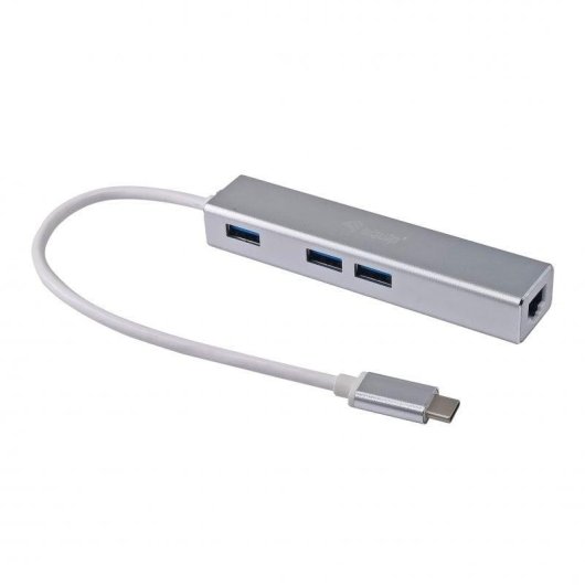 Base para Portátil Equip USB-C a USB 3.0 3 Puertos con Gigabit Ethernet