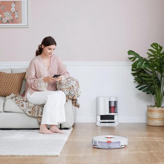 Roborock S7+ Robot Aspirador Blanco + Base de Autovaciado RockDock