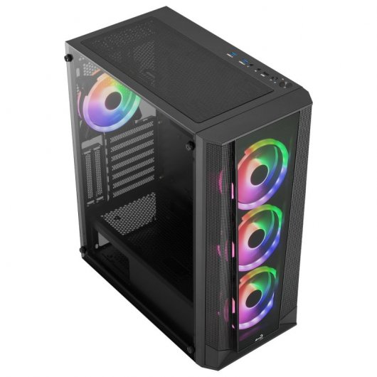 Aerocool PRISMBKV3 ARGB Cristal Templado USB 3.0 Negro