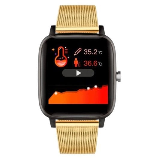 Radiant RAS10201 Bluetooth 1,4'' TFT Scatola Nera Cinturino Oro IP67 SpO2 Pressione