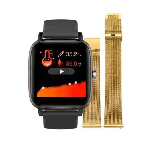 Radiant RAS10201 Bluetooth 1,4'' TFT Scatola Nera Cinturino Oro IP67 SpO2 Pressione