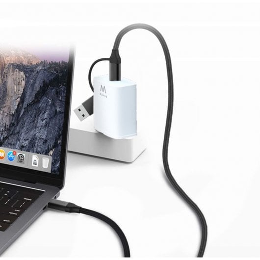 Ewent EW9918 Cable de Carga 2 en 1 USB-C a USB-C/A 1m Negro