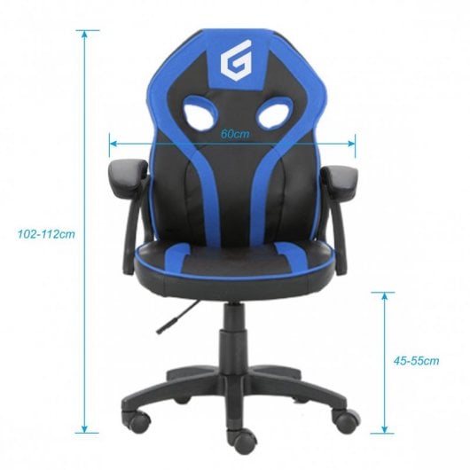 Conceptronic EYOTA06B Videospiel-Stuhl PC-Gamingstuhl Gepolsterter Sitz Schwarz, Blau