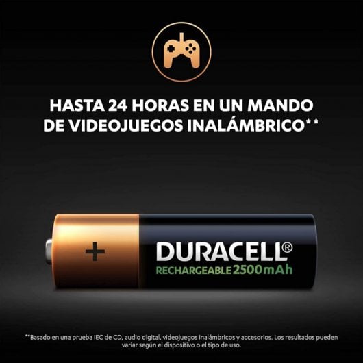 Duracell Pack 4 Piles Rechargeables 2500mAh AA HR6