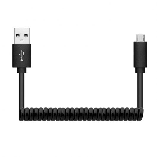 Cable Helicoidal USB a Micro USB Negro